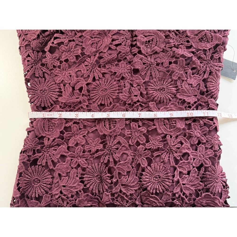 Lulus Love Poem Burgundy Crochet Lace Halter Dress Mini Romancore NWT Small - Picture 9 of 10